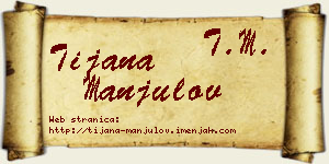 Tijana Manjulov vizit kartica